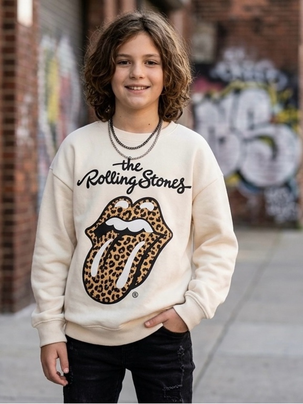 Zara Kids Rolling Stones Sweatshirt 11-12 Rock Band Tee Streetwear